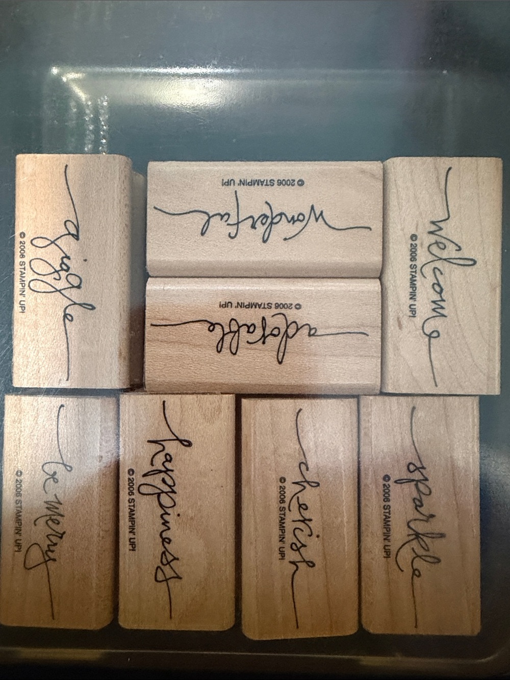 Stampin' Up! Natural Wood Script Word Stamp Set - Warm Words